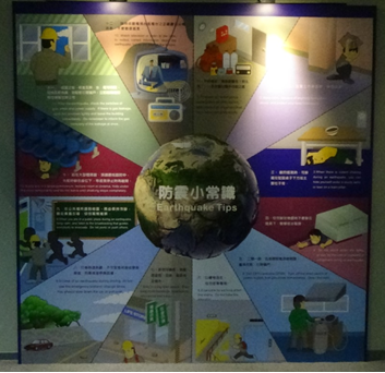 說明預防地震災害的基本常識展示板